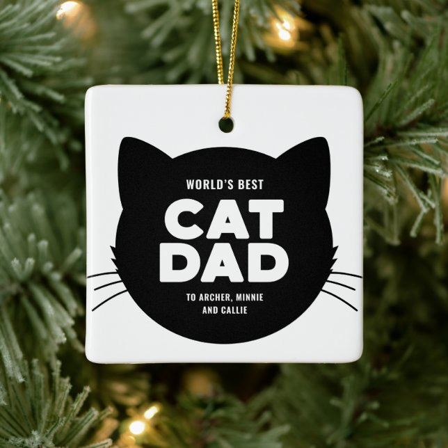 Der beste Cat-Vater der Welt Keramikornament (Baum)