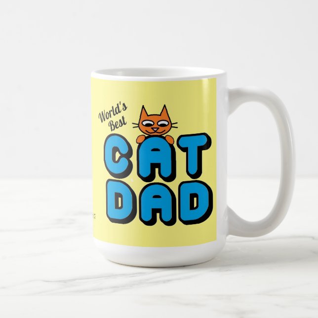 Der beste CAT-VATER der Welt mit Niedlicher Katze Kaffeetasse (Rechts)