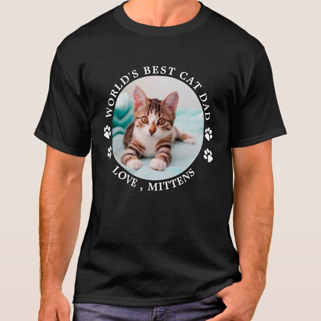 Der beste Cat Vater der Welt Personalisiertes Nied T-Shirt (Von Creator hochgeladen)