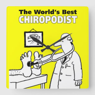 Der beste Chiropodist der Welt Quadratische Wanduhr