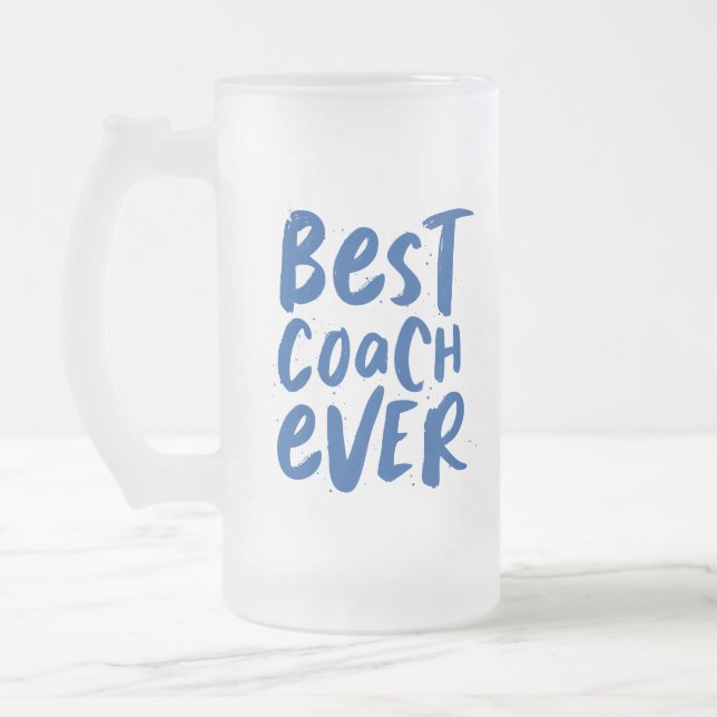 Der beste Coach für jeden Spaß personalisierte Spo Mattglas Bierglas (Links)