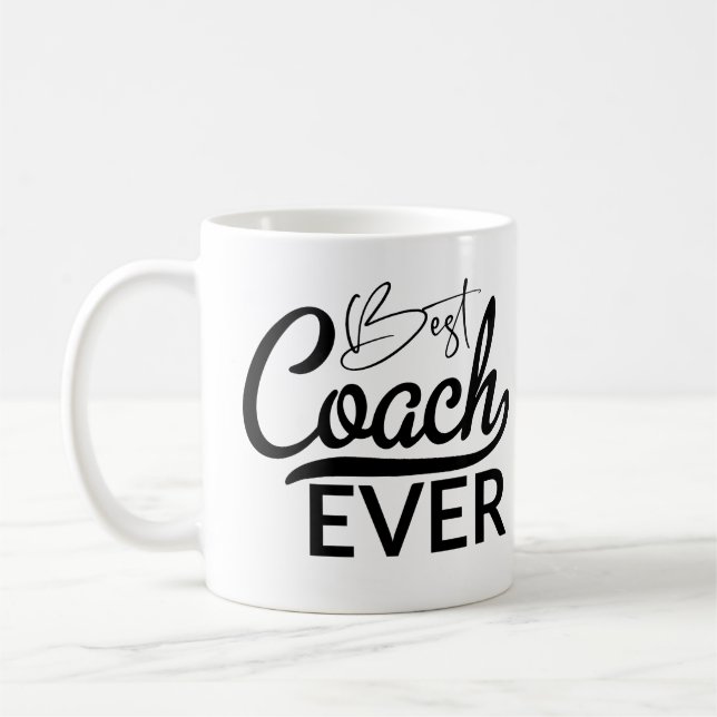 Der beste Coach für Schwarz-weißen Sport personali Kaffeetasse (Links)