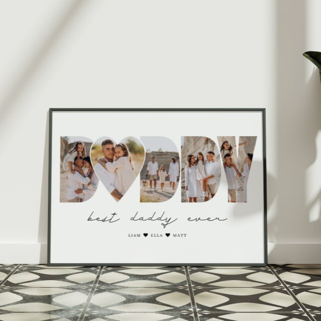 Der beste Daddy je Moderne FotoCollage Vatertag Poster (Von Creator hochgeladen)