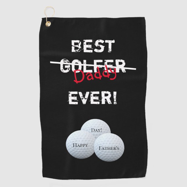 Der beste Daddy nicht Golfer je glücklicher Vatert Golfhandtuch (Vorderseite)
