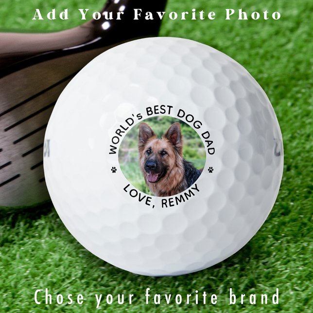 Der beste DOG-VATER der Welt - Personalisiertes Fo Golfball (Von Creator hochgeladen)