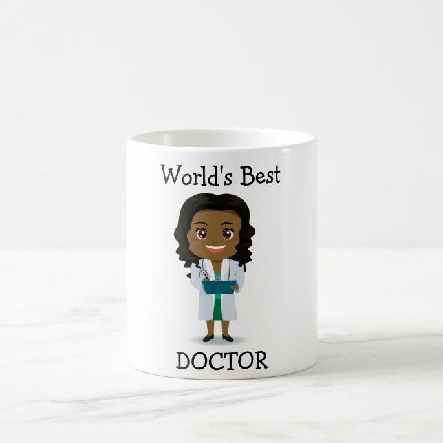 Der beste Doktor der Welt, niedliche schwarze Frau Kaffeetasse (Mittel)