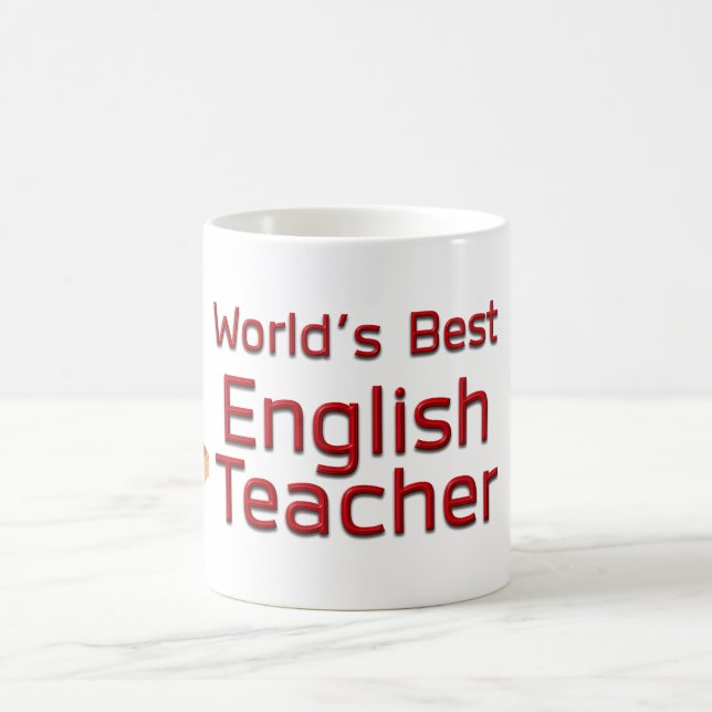 Der beste Englischlehrer der Welt mit Büchern Kaffeetasse (Mittel)