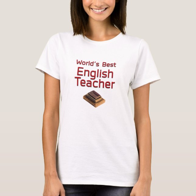 Der beste Englischlehrer der Welt mit Büchern T-Shirt (Vorderseite)