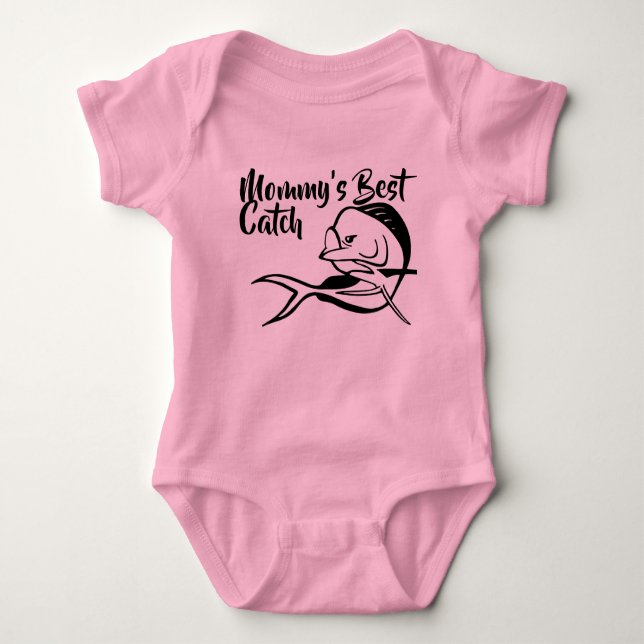 Der beste Fang der Mama - Mahi Fischen-Bodysuit Baby Strampler (Vorderseite)