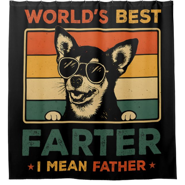 Der beste Farter I Gemein Vater Funny Vater Dog Duschvorhang (Vorderseite)