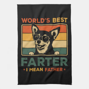 Der beste Farter I Gemein Vater Funny Vater Dog Geschirrtuch