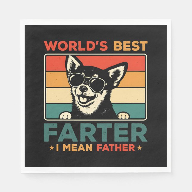 Der beste Farter I Gemein Vater Funny Vater Dog Serviette (Vorderseite)