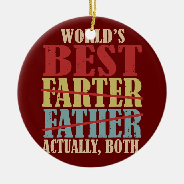 Der beste Farter-Vater der Welt, eigentlich beide  Keramik Ornament (Vorne)