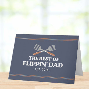 Der beste Flippin Vater Spatula Funny Retro Fathda Karte
