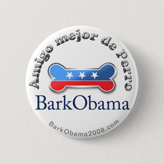 Der beste Freund Barkeobama-Hundes (spanisch) Button (Vorderseite)
