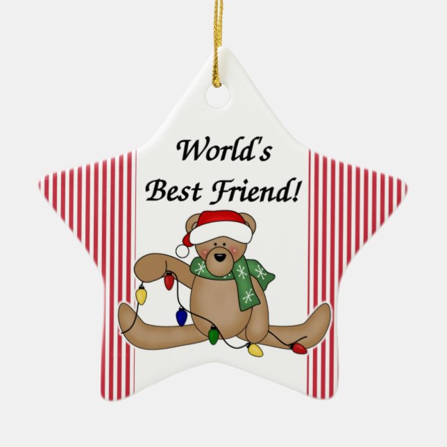Der beste Freund-Verzierung der Teddybär-Welt Keramikornament (Vorne)