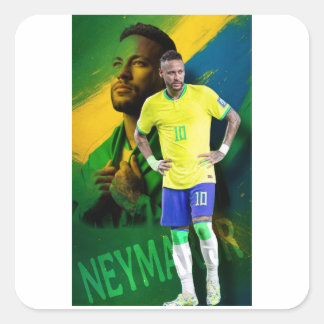 der beste Fußballspieler der Welt Neymar Jr Quadratischer Aufkleber