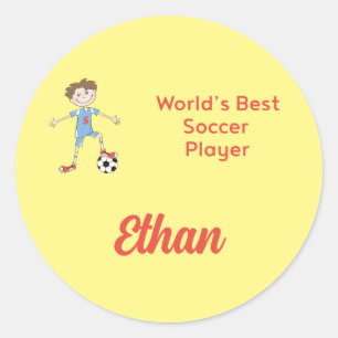 Der beste Fußballspieler der Welt, Personalisiert Runder Aufkleber