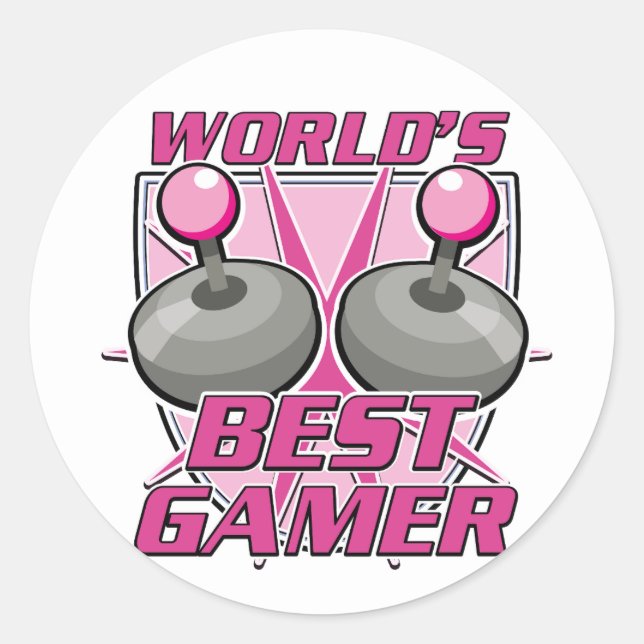 Der beste Gamer der Welt Runder Aufkleber (Vorderseite)