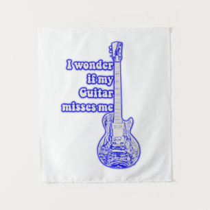 Der beste Gitarrist der Welt. Vintag blau Wandteppich