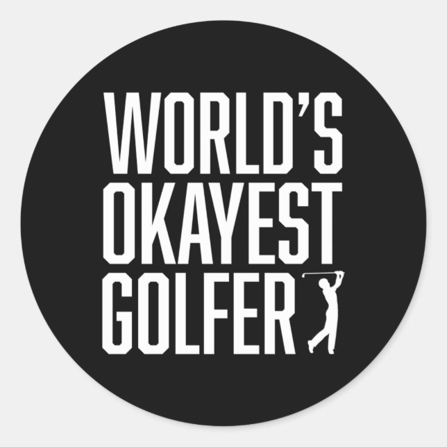 Der beste Golfer der Welt für Golfer Runder Aufkleber (Vorderseite)