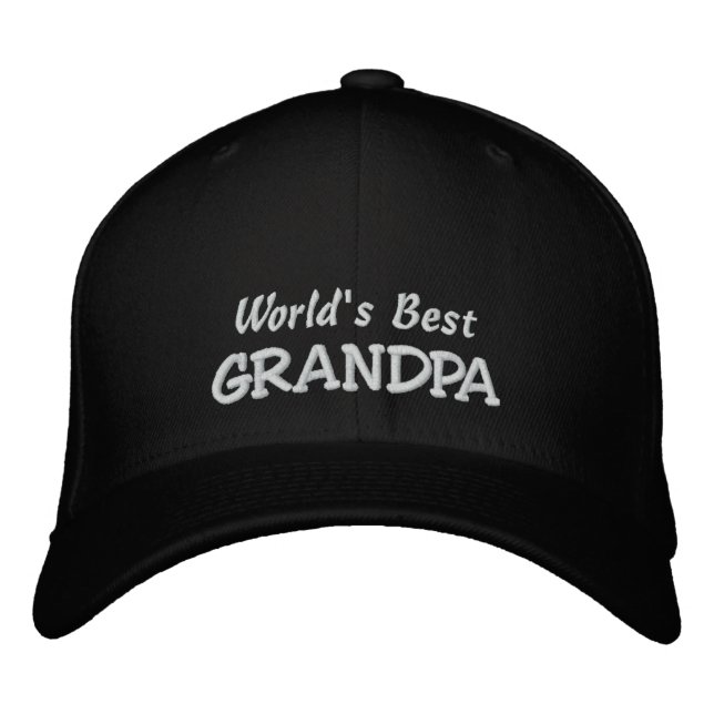 Der beste GRANDPA-Personalisierungsname der Welt Bestickte Kappe (Vorderseite)