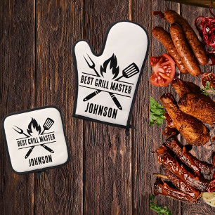Der beste Grill-Master-Vater für Vater Ofenhandschuh & Topflappen-Set