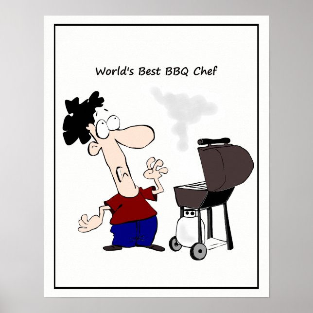 Der beste GRILLEN-Koch-Cartoon der Welt Poster (Vorne)