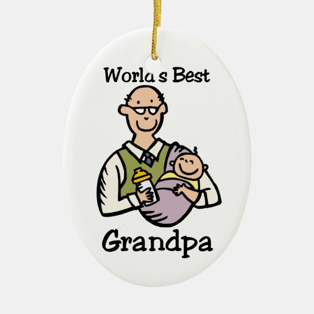 Der beste Großvater der Welt ormanent Keramikornament (Vorne)