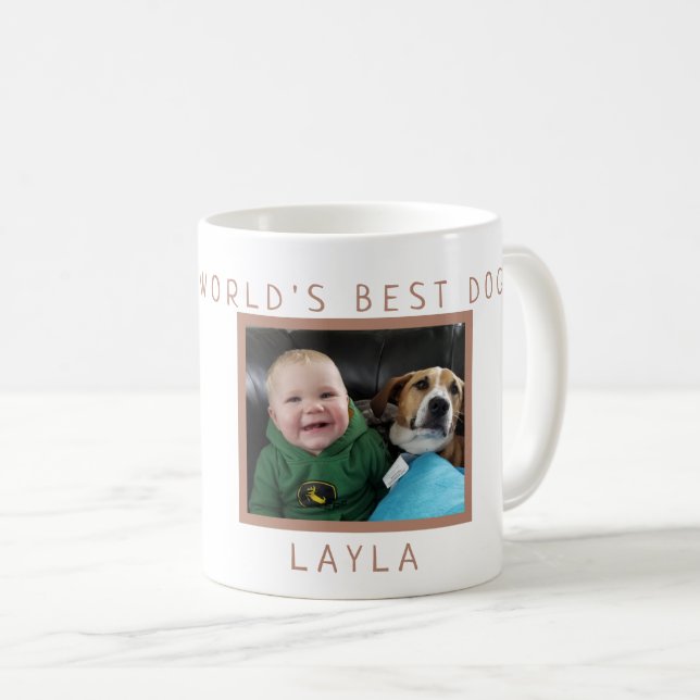 Der beste Hund der Welt personalisiert mit Foto Kaffeetasse (VorderseiteRechts)