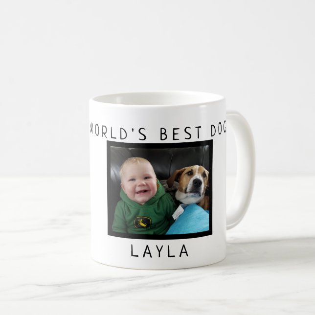 Der beste Hund der Welt personalisiert mit Foto Kaffeetasse (VorderseiteRechts)