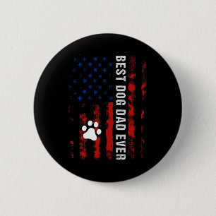 Der beste Hund-Vater Amerikanischer Flaggen Tag fü Button
