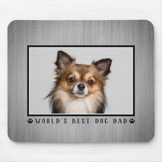 Der beste Hund Vater der Welt, Drucke Foto Rustika Mousepad (Vorne)