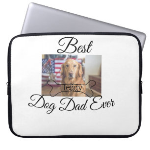 Der beste Hund-Vater fügt je den Namen des Tieres Laptopschutzhülle