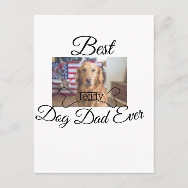 Der beste Hund-Vater fügt je den Namen des Tieres  Postkarte (Vorderseite)