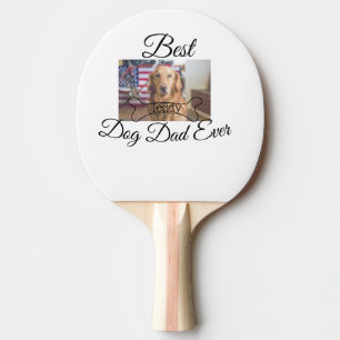 Der beste Hund-Vater fügt je den Namen des Tieres Tischtennis Schläger