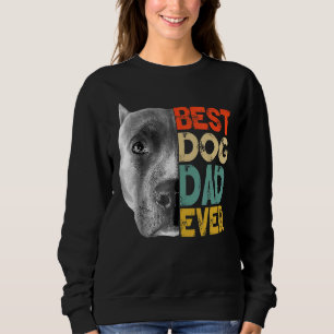 Der beste Hund-Vater je Pitbull Vatertag Retro Sweatshirt
