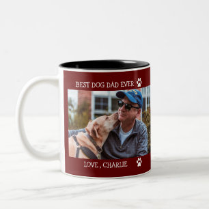 Der beste Hund-Vater je Vatertag Custom Foto Zwei- Zweifarbige Tasse