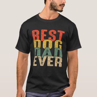 Der beste Hund-Vater je Vintager Vatertag Retro T-Shirt