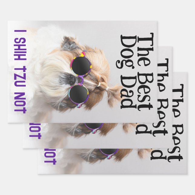 Der beste Hundedad Shih Tzu Not Vathage Day Geschenkpapier Set (Set)