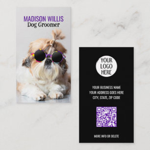 Der beste Hundegroßhändler Shih Tzu Not Logo QR Co Visitenkarte