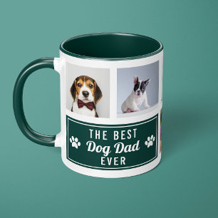 Der beste Hundepapa aller Zeiten Grüne Pet Collage Tasse