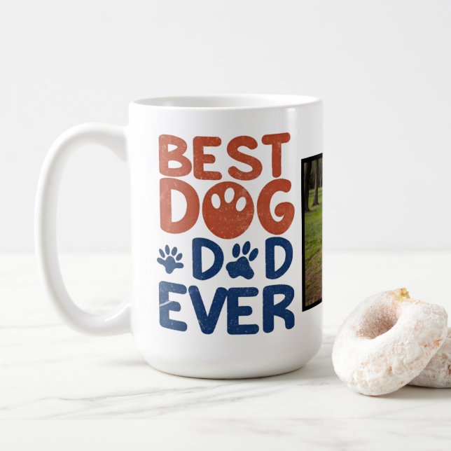 Der beste Hundevater hat je personalisiertes Foto  Kaffeetasse (Mit Donut)