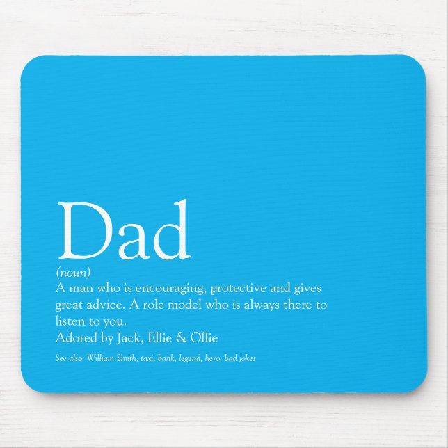 Der beste je Vater Daddy Pater definiert Sky Blue Mousepad (Vorne)