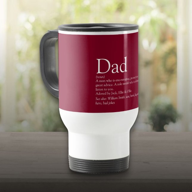 Der beste je Vater Daddy Pater Definition Burgund Reisebecher (Best Ever Dad Daddy Father Definition Burgundy Travel Mug)