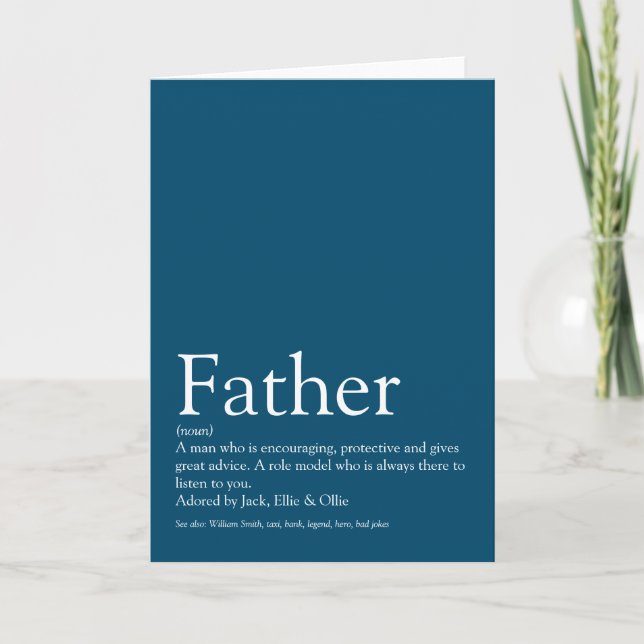 Der beste je Vater Daddy Vater definiert Blau Karte (Vorderseite)