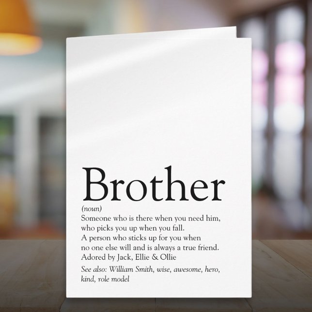 Der beste jemals verbreitete Begriff des modernen  Karte (World's Best Ever Brother Definition Modern Fun Card)