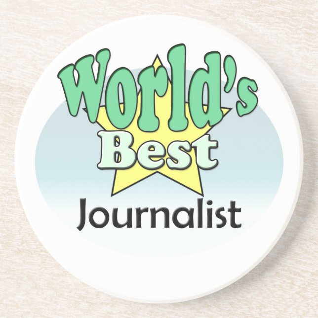 Der beste Journalist der Welt Sandstein Untersetzer (Vorne)
