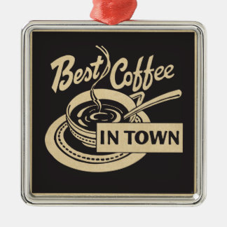Der beste Kaffee in der Stadt Silbernes Ornament