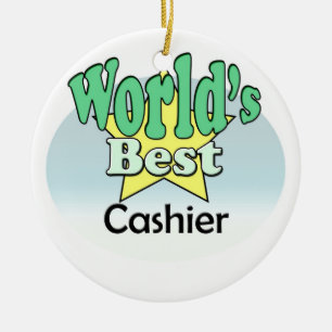 Der beste Kassierer der Welt Keramikornament